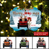 89Customized Merry Jeep-mas jeep girl chibi and dogs Customized Ornament