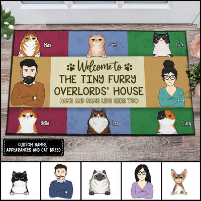 89Customized Welcome To Cat House Personalized Doormat