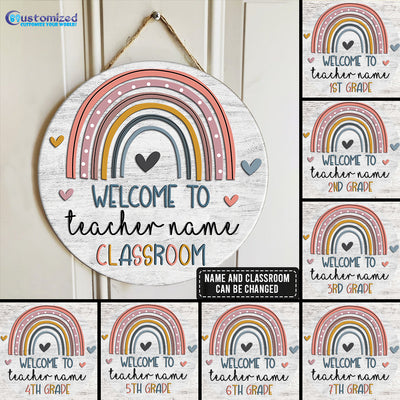 89Customized Welcome to teacher classroom personalized wood sign