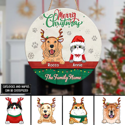 89Customized Merry Christmas Dogs Welcome Woodsign