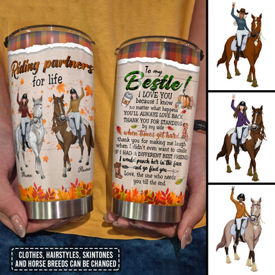 89Customized Riding partners for life horses personalized tumbler