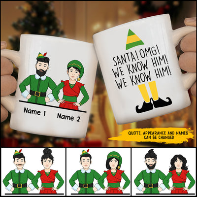 89Customized Elf Couple Gift Personalized Mug