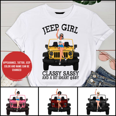 89Customized Classy & Sassy Jeep Girl Personalized Shirt