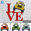 89Customized Love jeep dog personalized cut metal sign