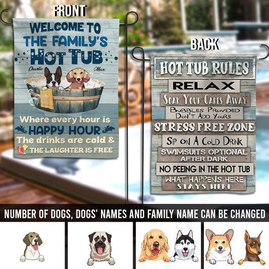 89Customized Dog Hot Tub Personalized 2 Sided Flag