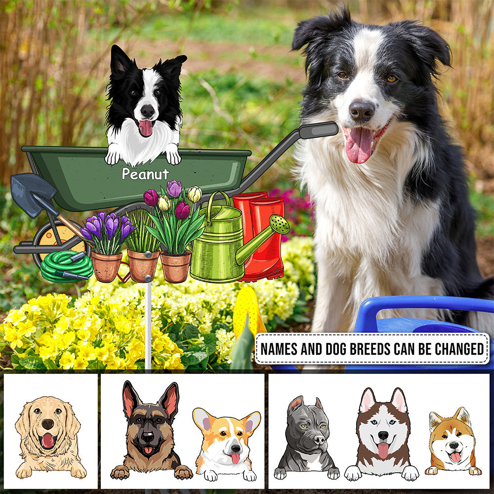 89Customized Gardening With Dogs Metal Garden Art
