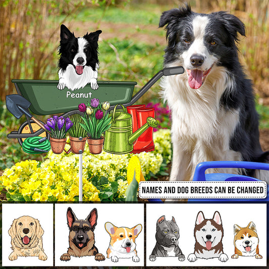 89Customized Gardening With Dogs Metal Garden Art