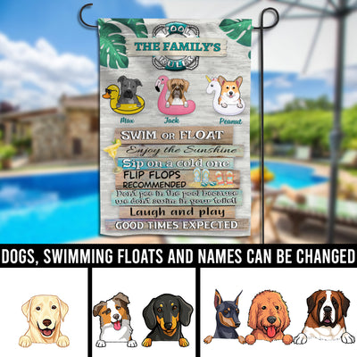 89Customized Dogs' Pool Rules Funny Personalized Flag