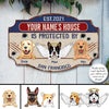 89Customized Your name's House is protected by Dogs and Angels Cut Metal Sign