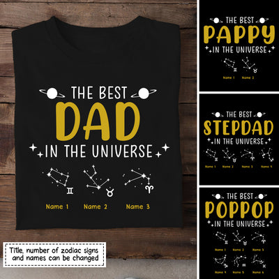89Customized The Best Dad in The Universe Horoscope Zodiac Astrology Shirt