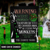 89Customized Witch property Trespassers will be carried away by flying monkeys personalized flag
