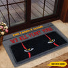 89Customized We all float here personalized doormat