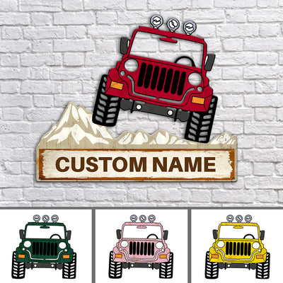 89Customized Jeep Off Road personalized cut metal sign
