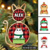 89Customized Cat Shape Personalized Christmas Ornament