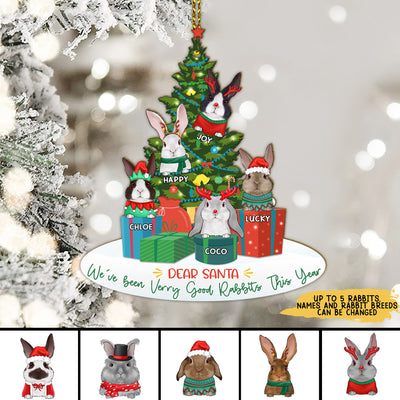 89Customized Dear Santa Christmas Tree Rabbit Lover Personalized Ornament