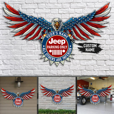 89Customized Eagle American Jeep Parking Only Cut Metal Sign