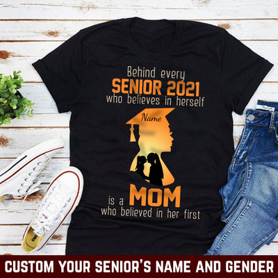 89Customized Behind Every Senior 2021 Is A Mom Personalized Shirt