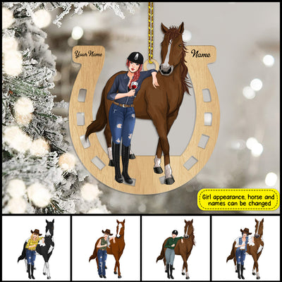 89Customized Horse Girl Personalized One Sided Ornament