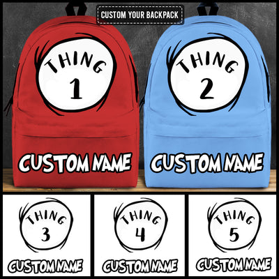 89Customized Thing 1 thing 2 personalized backpack