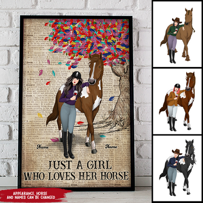 89Customized Just A Girl Who Loves Her Horse Personalized Poster