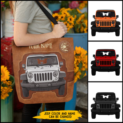 89Customized 3D leather Jeep Girl Customized Tote Bag