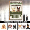 89Customized Personalized Printed Metal Sign Willys Jeep Parking Dog