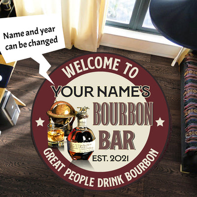 89Customized Great people drink bourbon Customized Round Rug