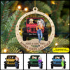 89Customized Jeep girl and dogs Customized Ornament