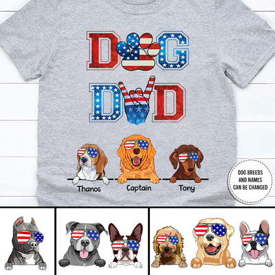 89Customized Dog Dad 4th of July Customized Shirt