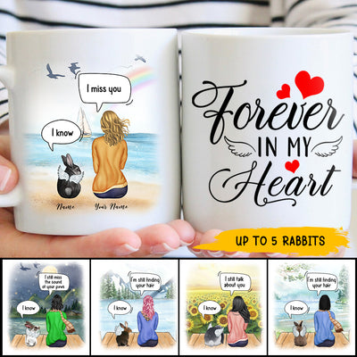89Customized Forever in my heart Bunny Lovers Personalized Mug