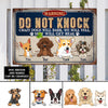 89Customized Do Not Knock Funny Dogs Personalized Printed Metal Sign