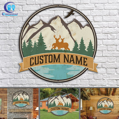 89Customized Deer Hunting personalized cut metal sign
