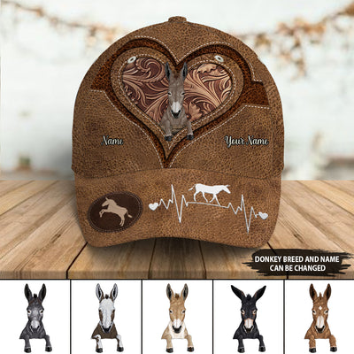 89Customized Donkey 3D Leather Customized Cap