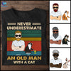 89Customized Never underestimate an old man with his cat Personalized Shirt
