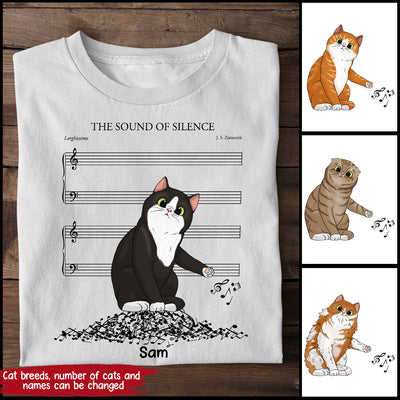 89Customized The sound of silence funny cat personalized shirt