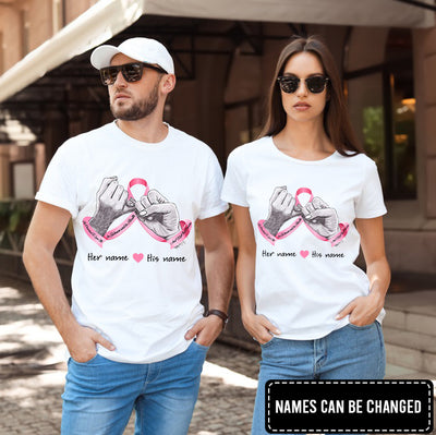 89Customized Breast Cancer Awareness Holding Hand He Promises To Love Me In Sickness And In Health personalized shirt