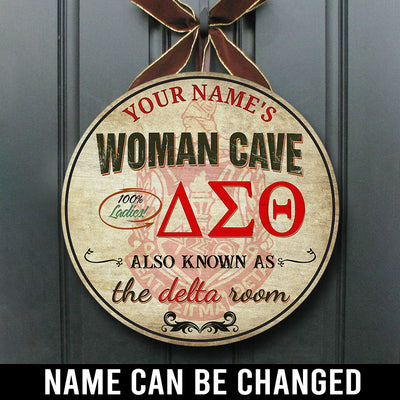 89Customized Delta Sigma Theta woman cave personalized wood sign