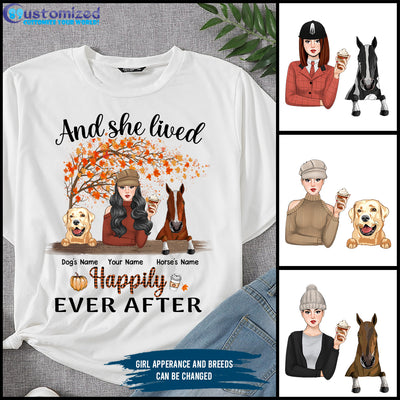89Customized And she lived happily ever after Autumn Horses and dogs Customized