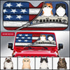 89Customized Jeep Cats American Flag Personalized Car Sun Shade