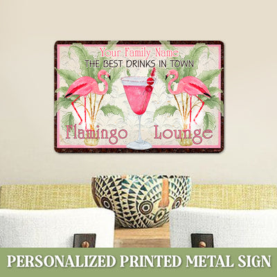 89Customized Flamingo Lounge 2 Customized Printed Metal Sign