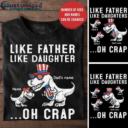 89Customized Like father like daughter dinosaur personalized shirt