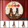 89Customized Horses Hello Fall Personalized Wood Sign