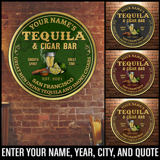 89Customized Tequila and cigar bar Customized Wood Sign