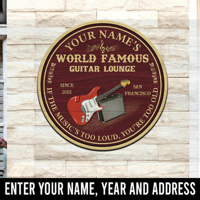 89Customized If the music's too loud you're too old guitar personalized wood sign
