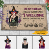 89Customized In this house I welcome water, earth, fire, air Customized Doormat