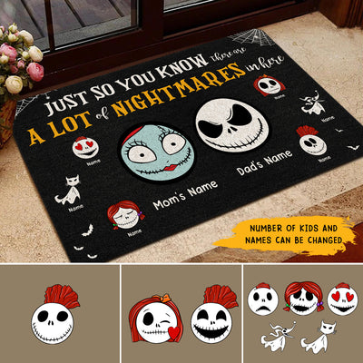 89Customized Just so you know there are a lot of nightmares in here personalized doormat