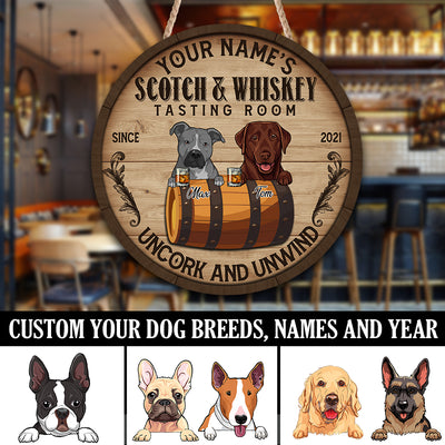 89Customized Scotch & Whiskey Tasting room Uncork and unwind Customized Wood Sign