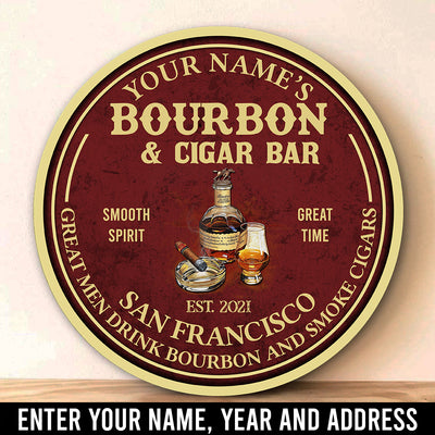 89Customized Bourbon and cigar personalized wood sign 3