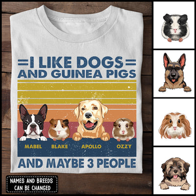 89Customized I Like Dogs And Guinea Pigs And Maybe 3 People Personalized Shirt