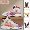 89Customized Tie Dye Pattern Funny Dog Customized White Air JD13 Shoes